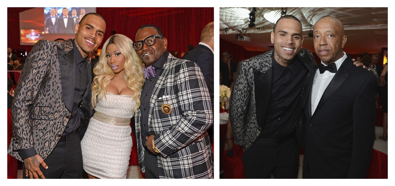 Chris Brown Worn Jacket to the 2013 Elton John AIDS Foundation Academy Awards Viewing Party